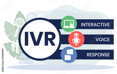 IVR - Interactive Voice Response, acronym business concept