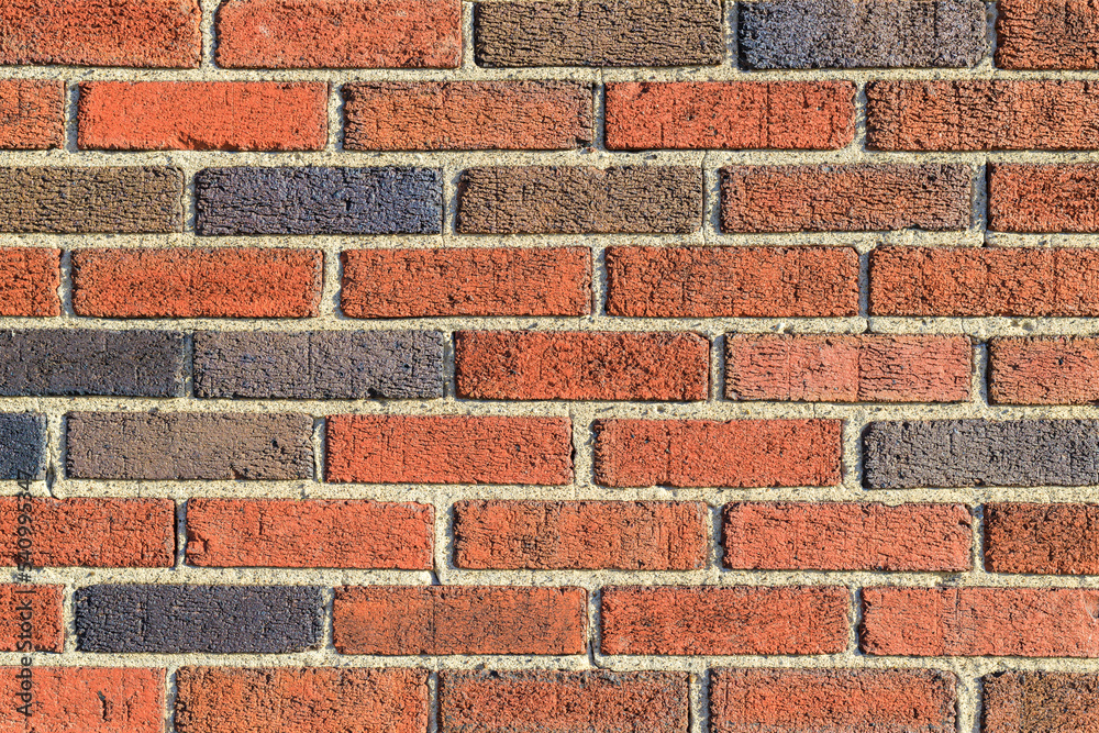 Fototapeta premium Rough, Red Brick Wall Abstract Background Pattern and Texture