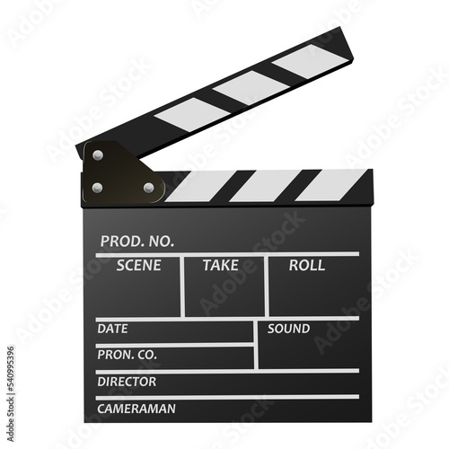 Print op canvas Flat illustration of movie clapper board isolated on transparent background