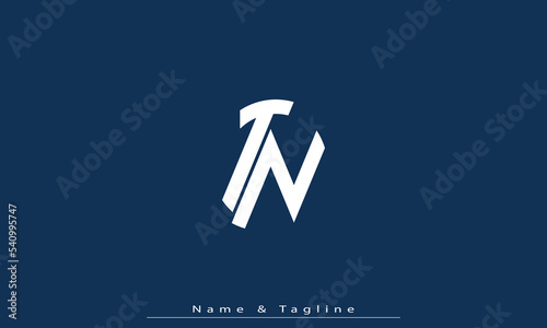 Alphabet letters Initials Monogram logo TN , NT