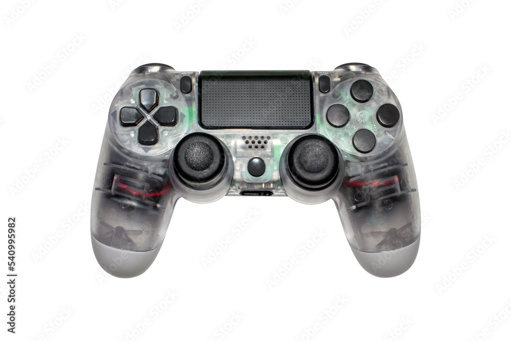 The joystick for the game console is isolated on a white background.Gamepad for the game console. The joystick for the game console is isolated on a white background.Gamepad for the game console.