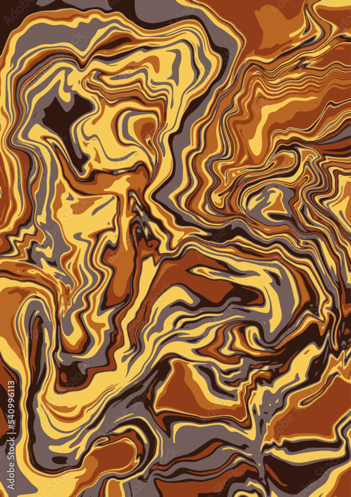 Fluid art texture. Abstract background with swirling paint effect. Liquid acrylic picture that flows and splashes. Mixed paints for interior poster. Brown, yellow and gray iridescent colors. Fluid art texture. Abstract background with swirling paint effect. Liquid acrylic picture that flows and splashes. Mixed paints for interior poster. Brown, yellow and gray iridescent colors.