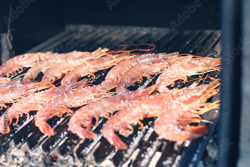barbecue seafood and prawns photo