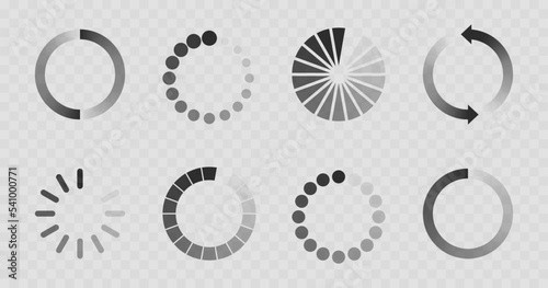 Load icon. Circle website buffer loader or preloader. Vector donload or upload status icon