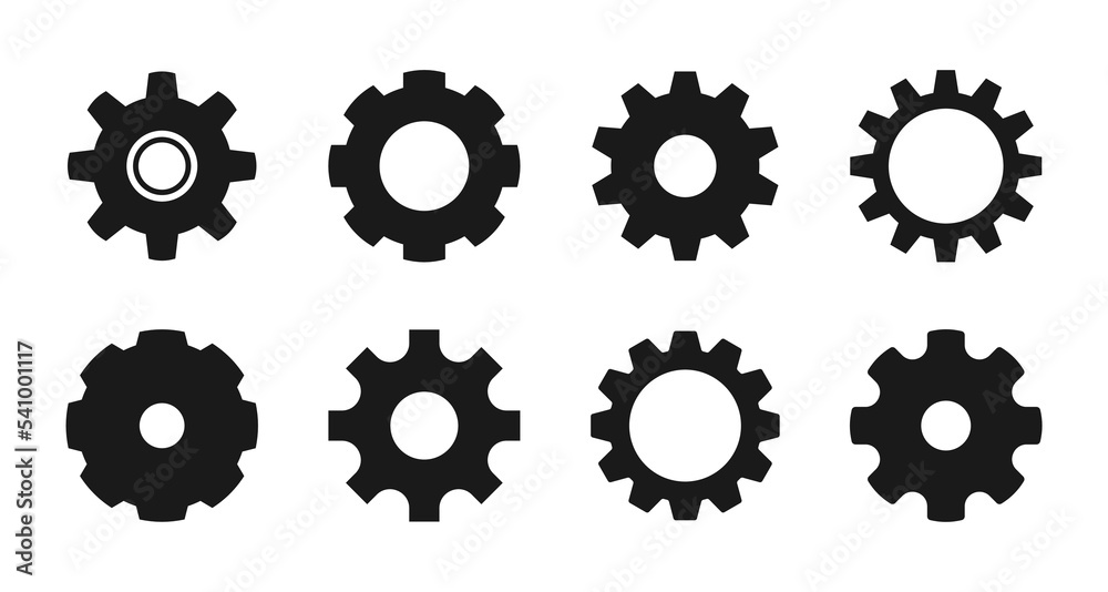 Gear vector icons set