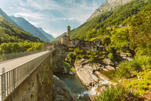 Valle Verzasca in the south of Switzerland in summer