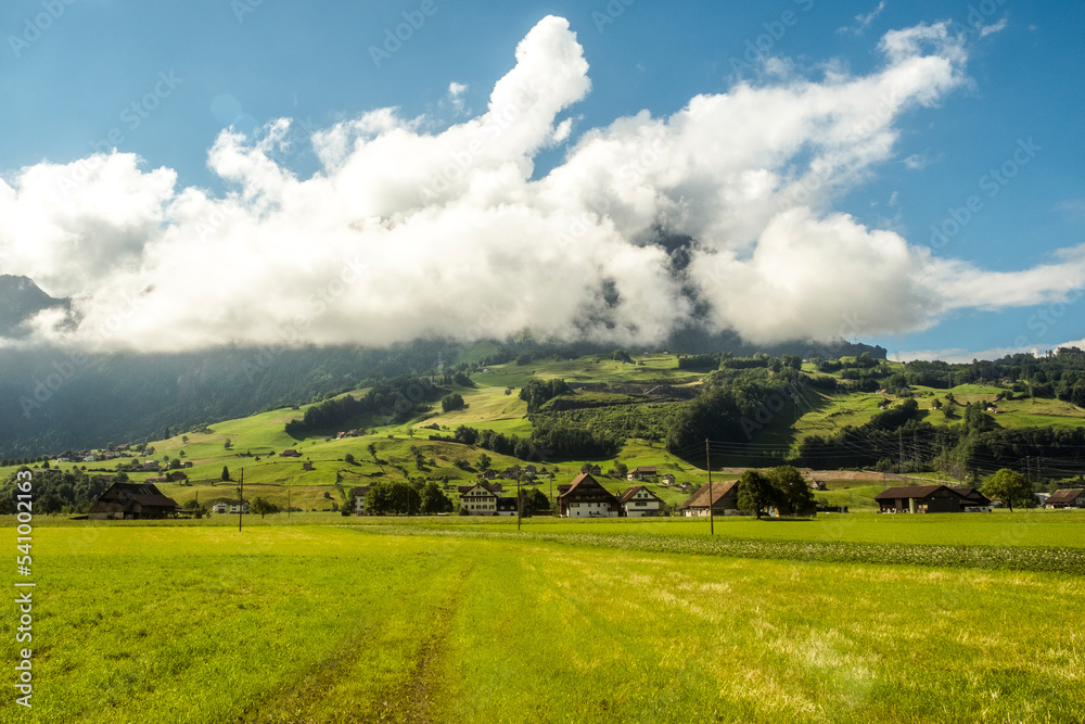 Countryside mountain landscape, Switzerland Countryside mountain landscape, Switzerland