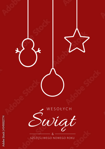 Wesołych Świąt i Szczęśliwego Nowego Roku. Wektor