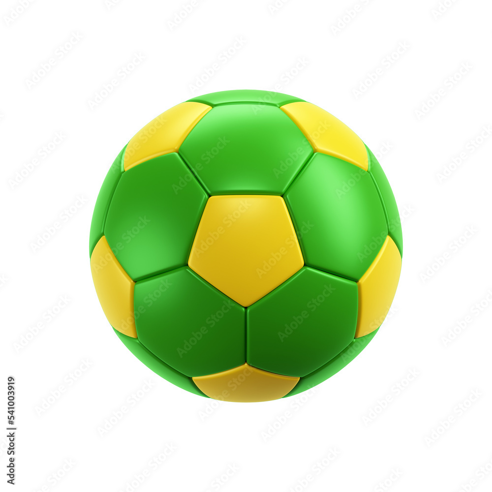 Bola de Futebol Verde e Amarela Stock Illustration