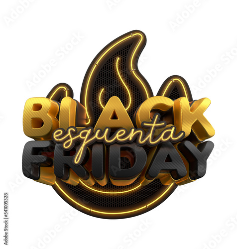 Esquenta Black Friday Neon Selo 3d  photo