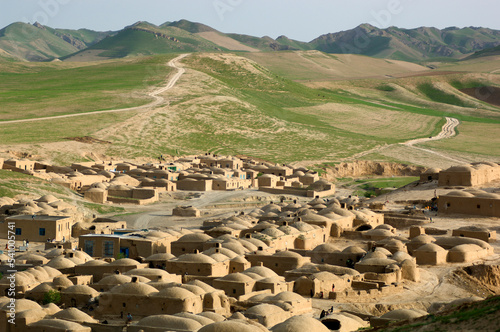 A cluster of domed homes make up the Baluch village of Doshak in Gulran District, Herat Province. photo