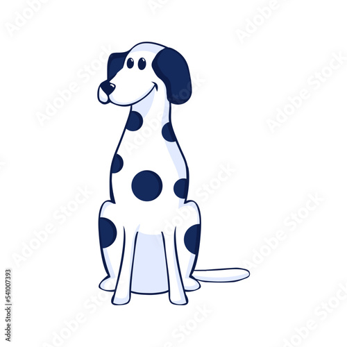 Isolated white dog draw vector illustration