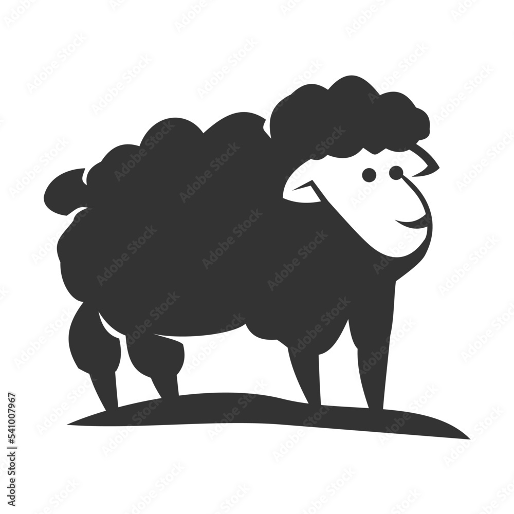 Obraz premium sheep animal logo Icon Illustration Brand Identity template