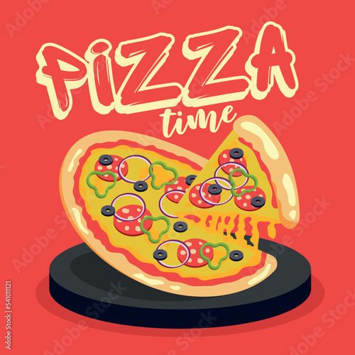 pizza with salami and cheese