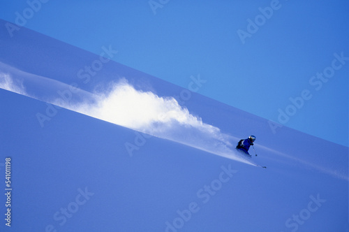 Man skiing powder at Pemberton, British Columbia, Canada. photo