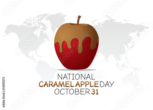 vector graphic of national caramel apple day good for national caramel apple day celebration. flat design. flyer design.flat illustration.