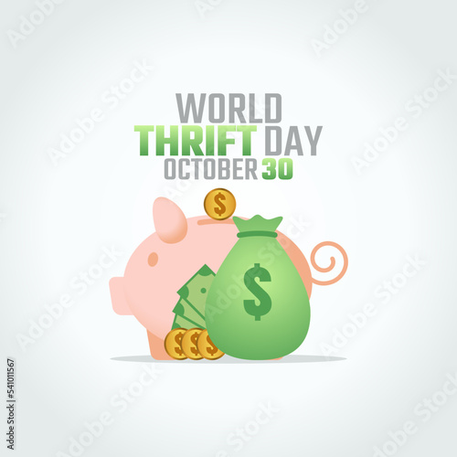 vector graphic of world thrift day good for world thrift day celebration. flat design. flyer design.flat illustration.