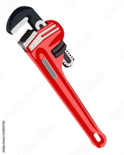 Vector of Pipe wrench isolated on white background. Equipment tools.