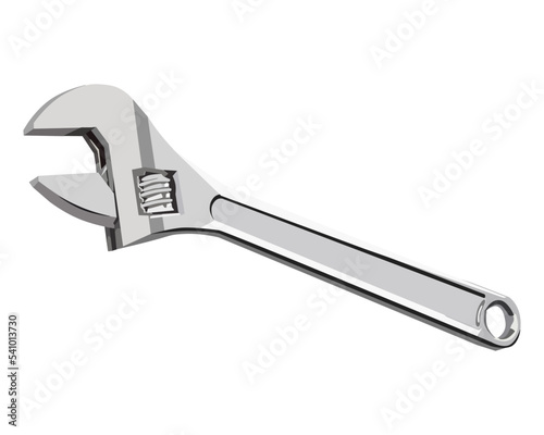 Vector of Monkey Wrench isolated on white background.