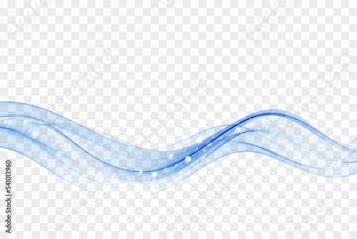 Murais de parede Blue vector abstract background flowing wave smoky,transparent