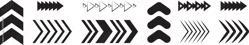collection of chevron icons, illustration Vector isolated background