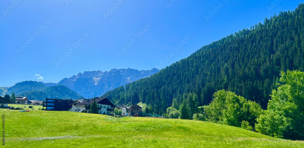 Landscape of the Dolomites with the surroundings in Italy