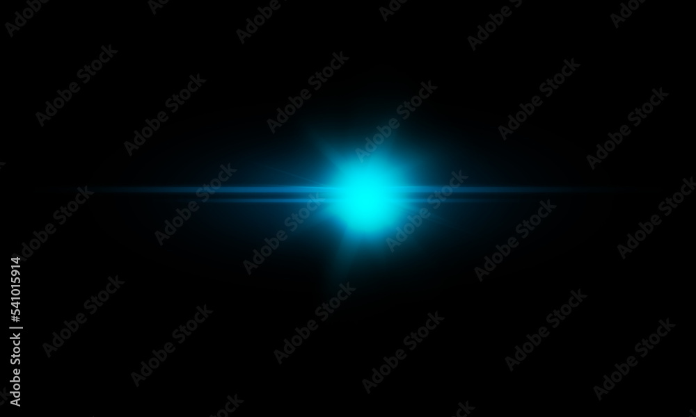 Beautiful light flares. Glowing streaks on dark background