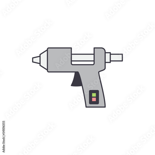 glue gun icon in color  isolated on white background 