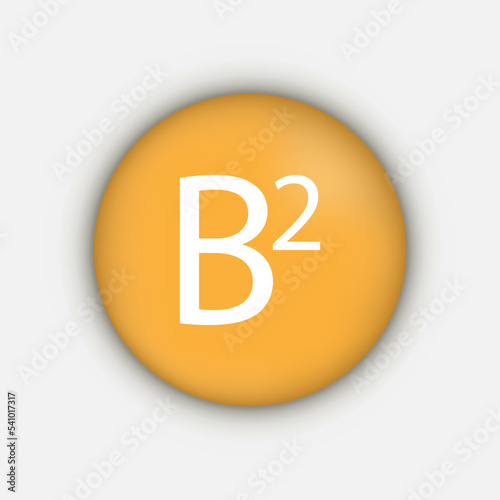 Vitamin B2 symbol. Vector illustration.
