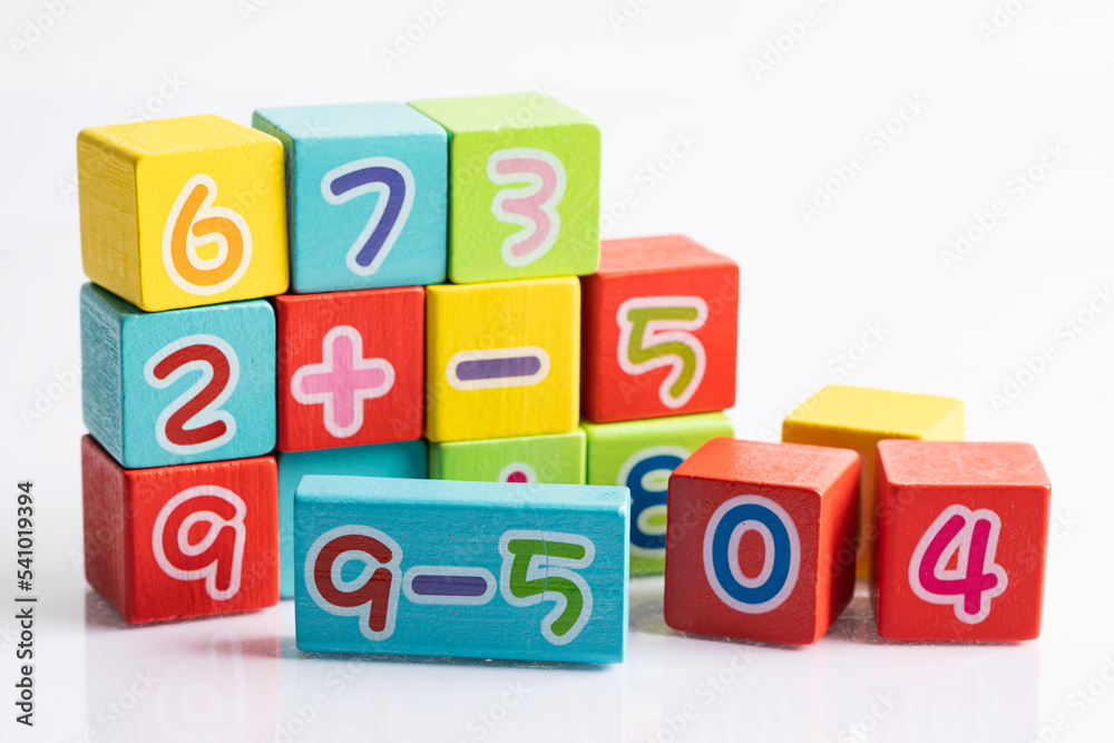 Math number colorful on white background, education study mathematics learning teach concept. Math number colorful on white background, education study mathematics learning teach concept.