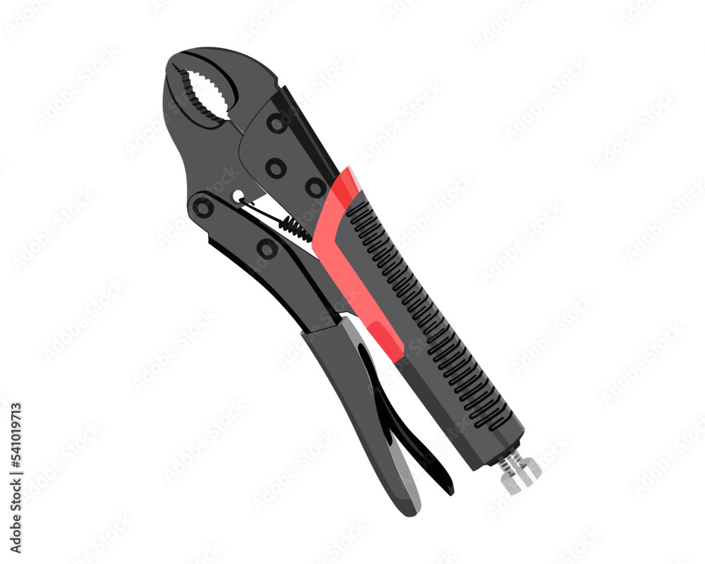 Vector Illustration Pliers isolated on white background. Carpentry hand tools. 