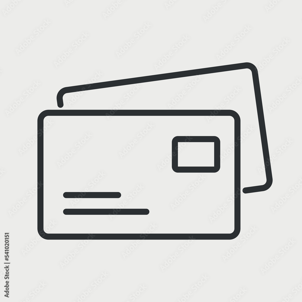 Credit card line icon. Outline sign for banking, commercial using. Vector illustration Credit card line icon. Outline sign for banking, commercial using. Vector illustration