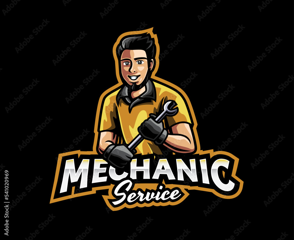 Mechanic mascot logo design Mechanic mascot logo design