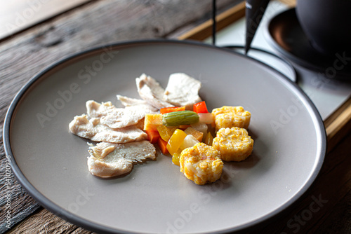 Chicken breast and vegetables for dogs photo