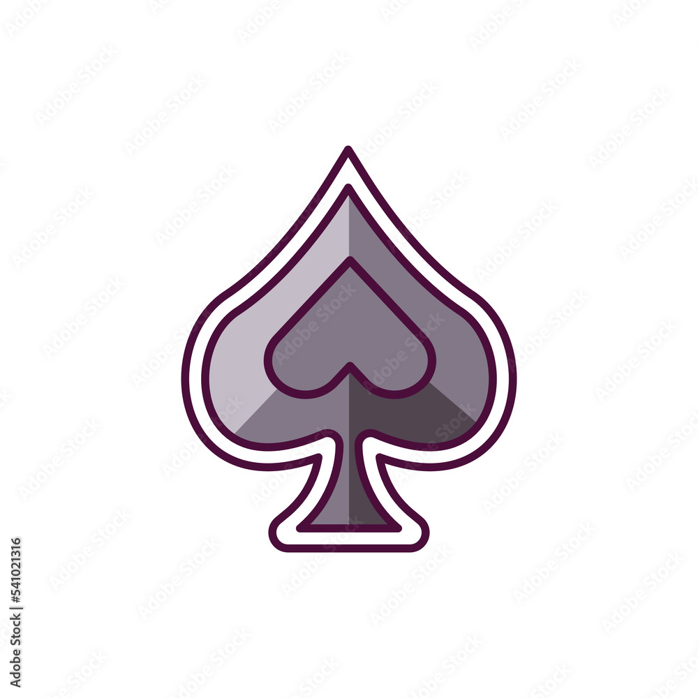 Suit spades slot color line icon. Gambling casino. Suit spades slot color line icon. Gambling casino.