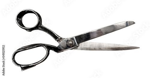 Принти на полотні Old vintage tailor or seamstress scissors isolated on white background