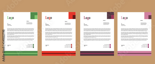 Simple  corporate Color Vector Letter Head Template with standard size
