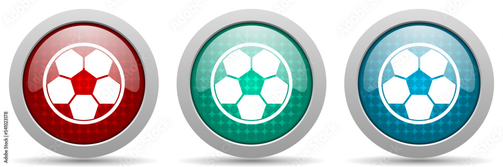 Football vector icon set, glossy web soccer buttons collection Football vector icon set, glossy web soccer buttons collection