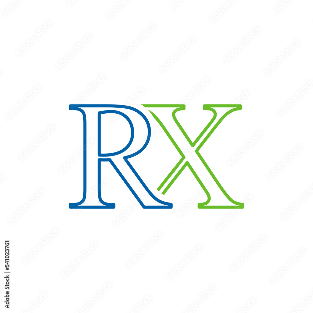 RX symbol, medical health logo company design illustration. RX symbol, medical health logo company design illustration.