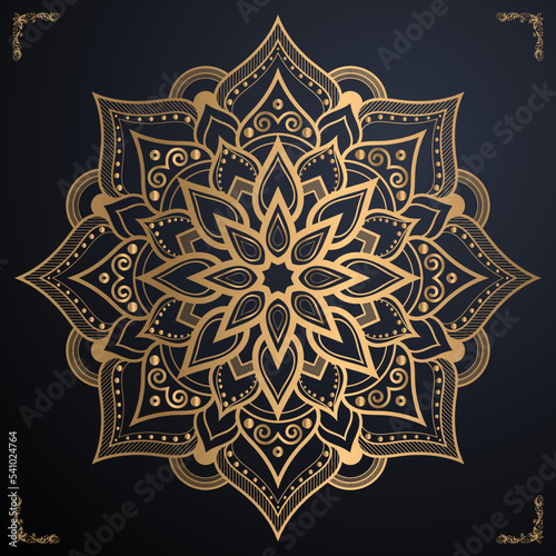 Golden mandala ornament background luxury and eps file download 