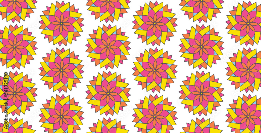 mandala flower seamless pattern simple design