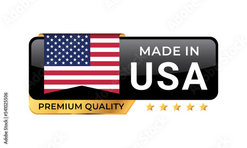 Made in USA Premium Quality label. For icon, badge, emblem, packaging, banner, and other business product . Vector Illustration