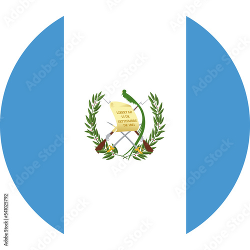 Guatemala Round Flag. Guatemalan Circle Circular Country Nation National Banner Symbol Sign Ensign Flag. Transparent PNG Flattened JPG Flat JPEG