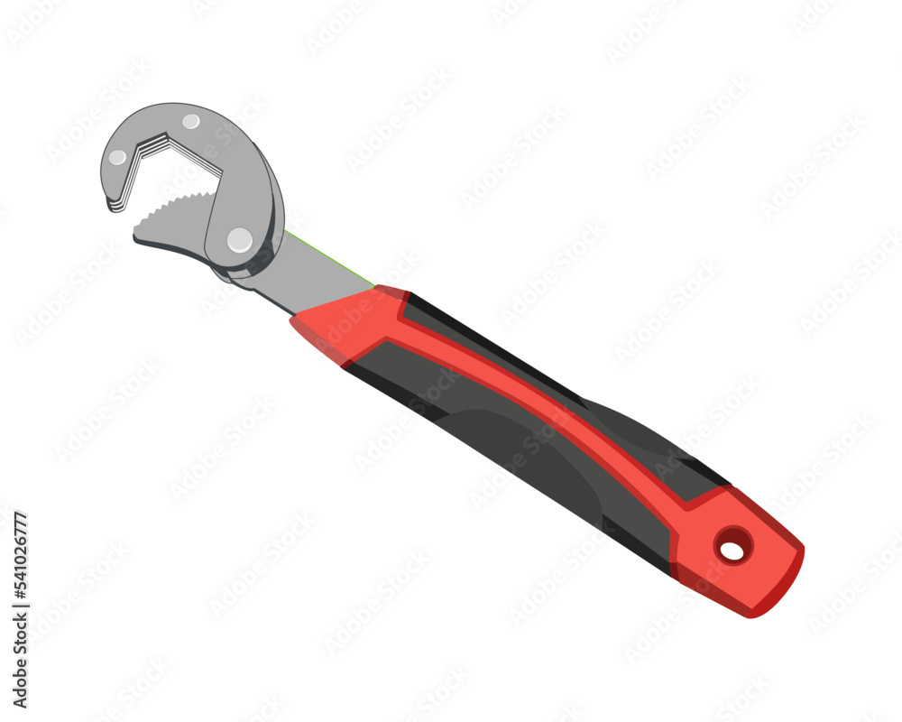 Vector Illustration Universal Wrench isolated on white background. Carpentry hand tools. Vector Illustration Universal Wrench isolated on white background. Carpentry hand tools.