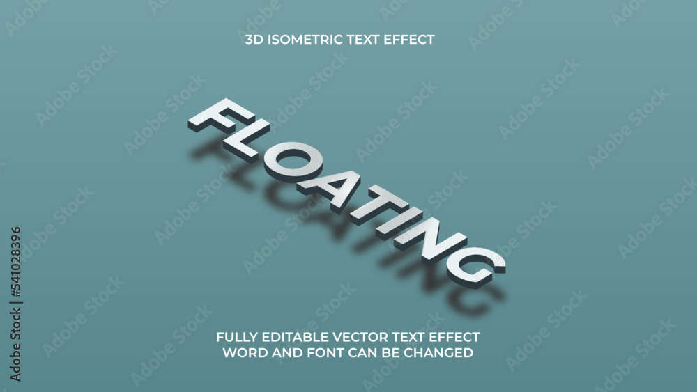 Fototapeta premium Editable 3D floating isometric text effect