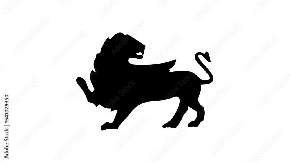 Fototapeta premium lion with wings silhouette