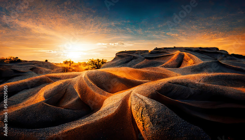 Beautiful Sand dune desert landscape in Dammam -Saudi Arabia. photo
