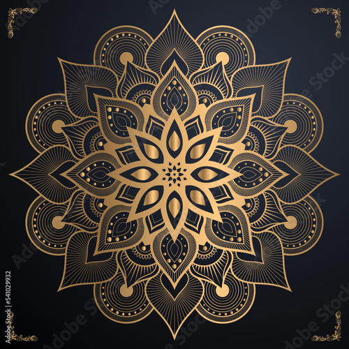 Download round mandala flower design and eps file.