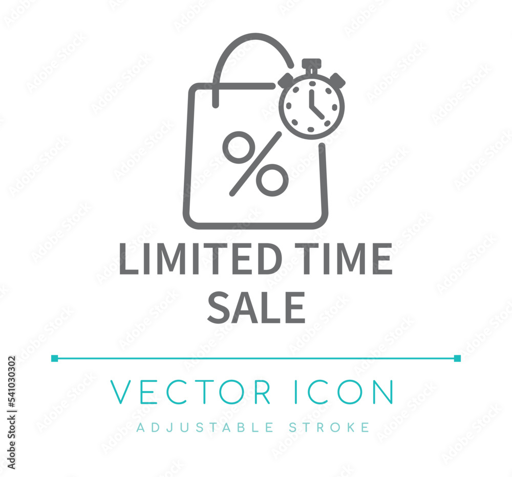 Limited Time Sale Line Icon Limited Time Sale Line Icon