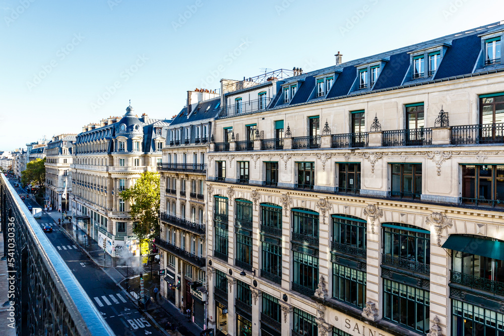 Fototapeta premium View at Parisian apartment buildings in the center of Paris, France, Europe